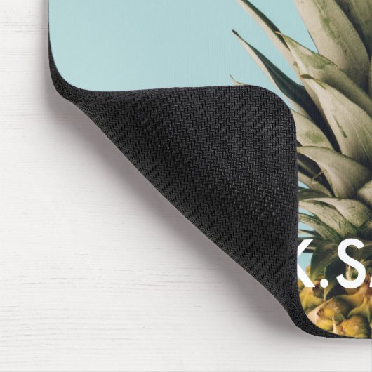  Anpassbar.Monogrammm. Tropisch. Ananas. Mousepad (Ecke)