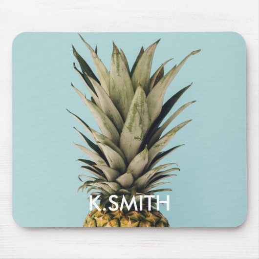  Anpassbar.Monogrammm. Tropisch. Ananas. Mousepad (Vorne)