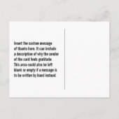 Anpassbar, Personalisiert "DANKE!" Postkarte (Rückseite)