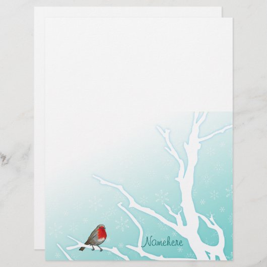 Anpassbar: Robin in einem Baum (Vorne/Hinten)