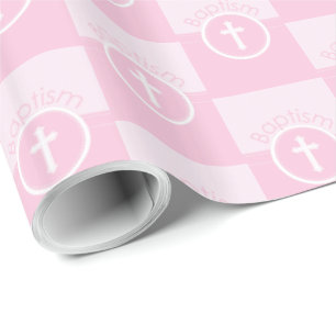 Anpassbar, Rosa Mädchen Kind Gottes Taufe Geschenkpapier