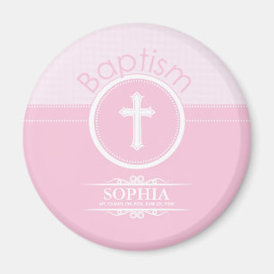 Anpassbar, Rosa Mädchen Kind Gottes Taufe Magnet