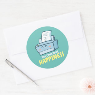 Anpassbar Sie können Glück nicht drucken Runder Aufkleber