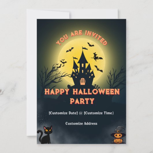Anpassbar Sie sind eingeladen Halloween-Party Einladung (Vorderseite)