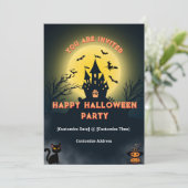 Anpassbar Sie sind eingeladen Halloween-Party Einladung (Stehend Vorderseite)