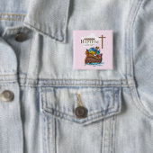 Anpassbar, Taufe der kleinen Mädchen Noahs Arche Button (Beispiel)