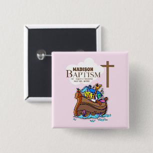 Anpassbar, Taufe der kleinen Mädchen Noahs Arche Button