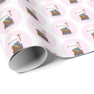 Anpassbar, Taufe der kleinen Mädchen Noahs Arche Geschenkpapier