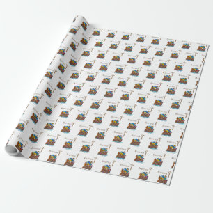 Anpassbar, Taufe Noahs Arche Baby Junge Geschenkpapier