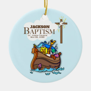 Anpassbar, Taufe Noahs Arche Baby Junge Keramikornament