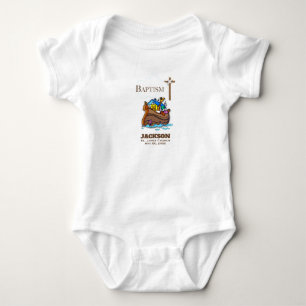 Anpassbar, Taufe Noahs Arche Baby Junge Strampler