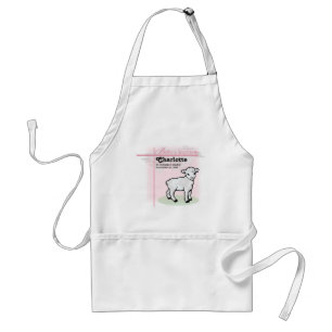 Anpassbar, Taufe, Rosa, Mädchen, Lamm Schürze