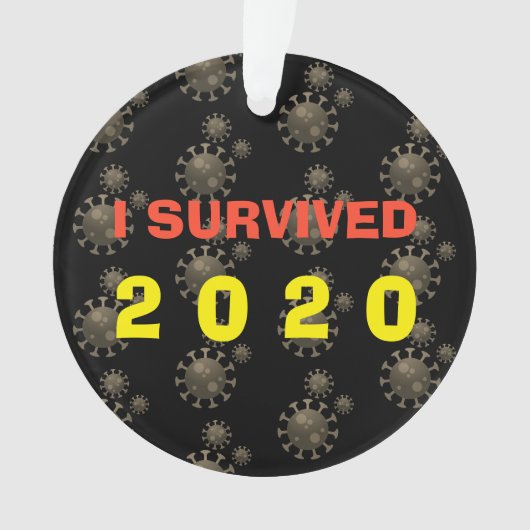 Anpassbar überlebte ich 20xx-Coronavirus-Wiederhol Ornament (Vorderseite)