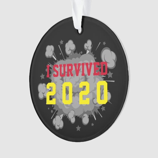 Anpassbar überlebte ich 20xx Explosion dunkel Ornament (Vorderseite)