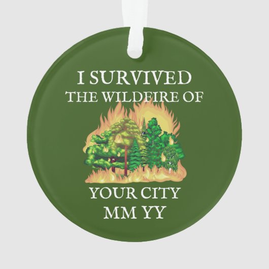 Anpassbar überlebte ich das Feuer Ornament (Rückseite)