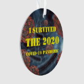 Anpassbar überlebte ich die 2020 Covid-19 Pandemie Ornament (Vorderseite)