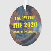 Anpassbar überlebte ich die 2020 Covid-19 Pandemie Ornament (Vorderseite)