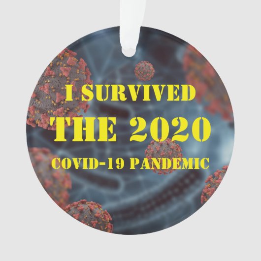 Anpassbar überlebte ich die 2020 Covid-19 Pandemie Ornament (Vorderseite)