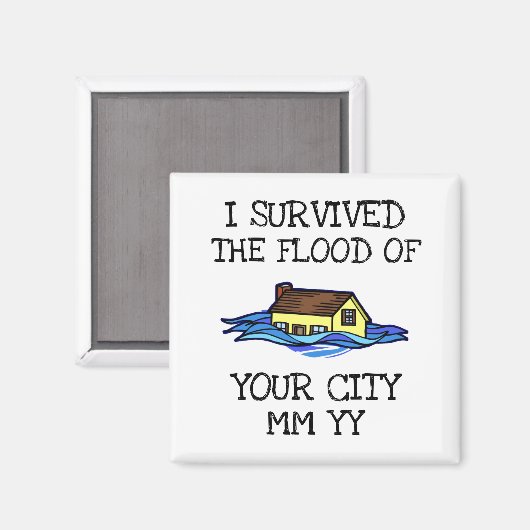 Anpassbar überlebte ich die Flut Magnet (Vorderseite/Rückseite)