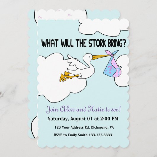Anpassbar Was ist das Storchebrinken? Einladung (Vorne/Hinten)