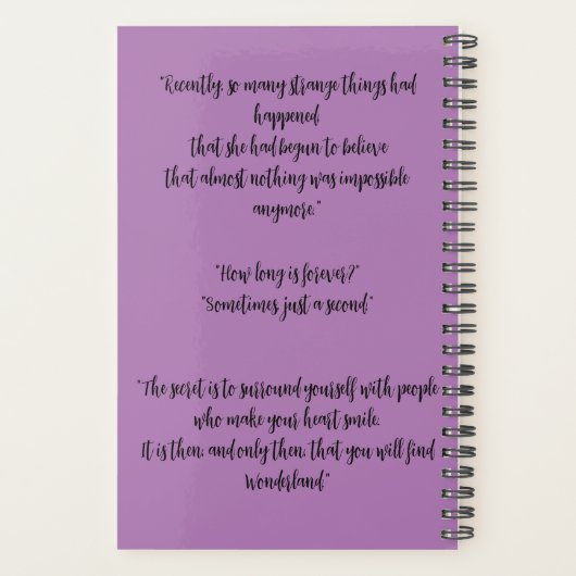 anpassbar - "Wonderland" Planer (Rückseite)