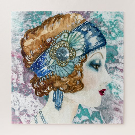 Anpassbare 1920er-Flapper Lady Puzzle, Puzzle (Vertikal)