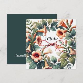 Anpassbare 1 Martie Card mit Blumenkranz Feiertagskarte