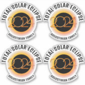 Anpassbare 2024 SOLAR ECLIPSE-Familie INSGESAMT Aufkleber (Vorderseite)