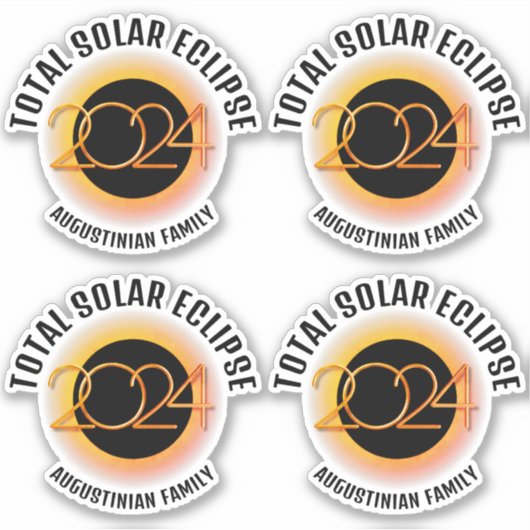 Anpassbare 2024 SOLAR ECLIPSE-Familie INSGESAMT Aufkleber (Vorderseite)