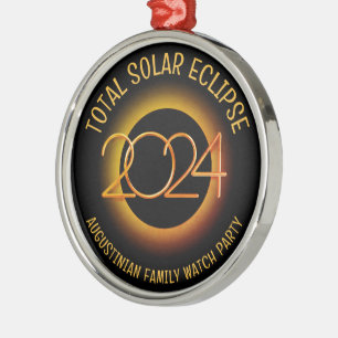 Anpassbare 2024 TOTALE SONNENFINSTERNIS Ornament Aus Metall