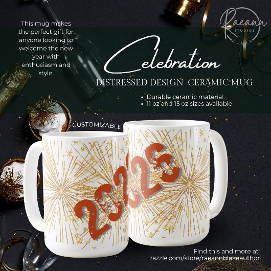 Anpassbare 2026-Tasse für gestörte Design-Keramik Kaffeetasse