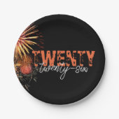 Anpassbare 2026-Teller für gestörte Designpapiere Pappteller (Vorderseite)