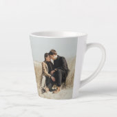 Anpassbare 2 Fotos mit schwarzem Text Milchtasse (Rechts)