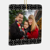 Anpassbare 2-seitige Elegante Scrolls 2 Foto Keramikornament (Rechts)