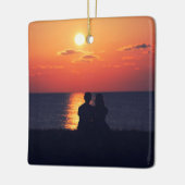 Anpassbare 2-seitige Elegante Scrolls 2 Foto Keramikornament (Links)