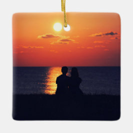 Anpassbare 2-seitige Elegante Scrolls 2 Foto Keramikornament