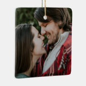 Anpassbare 2-seitige Elegante Scrolls 2 Foto Keramikornament (Rechts)