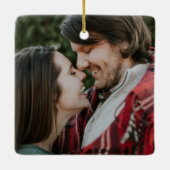 Anpassbare 2-seitige Elegante Scrolls 2 Foto Keramikornament (Rückseite)