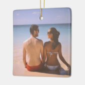 Anpassbare 2-seitige Elegante Scrolls 2 Foto Keramikornament (Links)