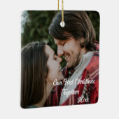 Anpassbare 2-seitige Elegante Scrolls 2 Foto Keramikornament (Rechts)