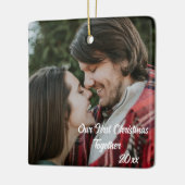 Anpassbare 2-seitige Elegante Scrolls 2 Foto Keramikornament (Links)