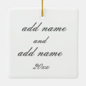 Anpassbare 2-seitige Elegante Scrolls 2 Foto Keramikornament (Rückseite)