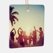 Anpassbare 2-seitige Elegante Scrolls 2 Foto Keramikornament (Rechts)