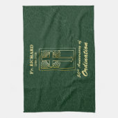 Anpassbare 50. Jahrestag der Ordination Green Geschirrtuch (Vertikal)