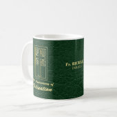 Anpassbare 50. Jahrestag der Ordination Green Kaffeetasse (Vorderseite Links)