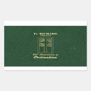 Anpassbare 50. Jahrestag der Ordination Green Rechteckiger Aufkleber