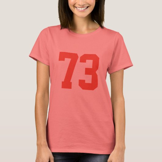 anpassbare 73-Shirt-Nummer-73-T - Shirt-Gestaltung T-Shirt (Vorderseite)