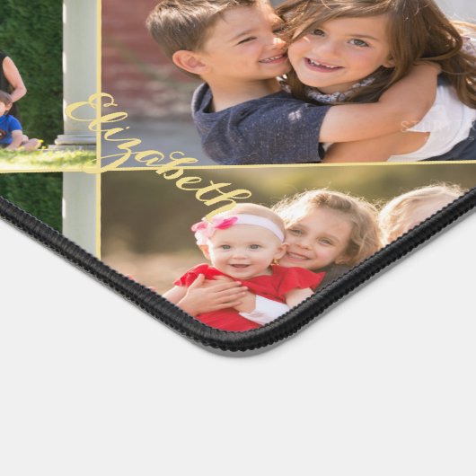 Anpassbare 9-Foto Collage Monogram Zuhause Office Schreibtischunterlage (Ecke)