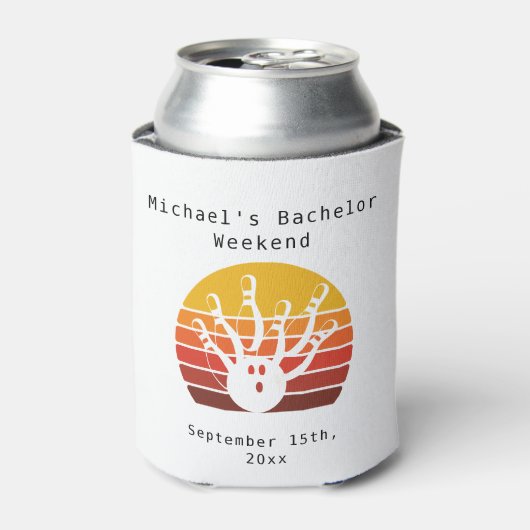 Anpassbare Abdeckung | Retro Bowling Bachelor Part Dosenkühler (Kanne Vorderseite)