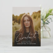 Anpassbare Abschluss-Foto-Postgraduierung Ankündigung (Stehend Vorderseite)